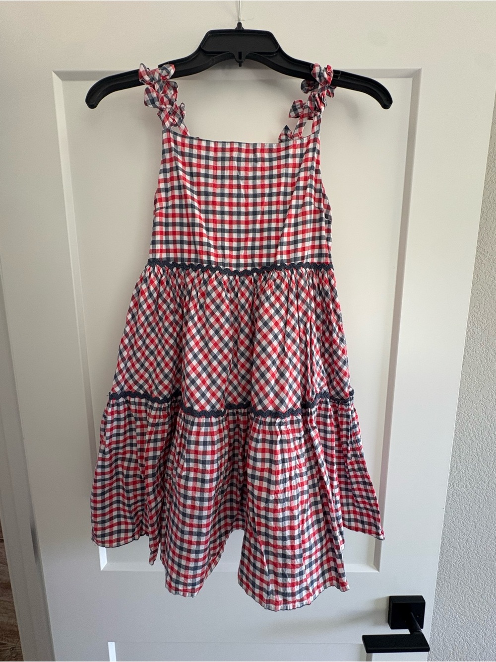 Tommy Bahama Red, White & Blue Gingham Tiered Sundress